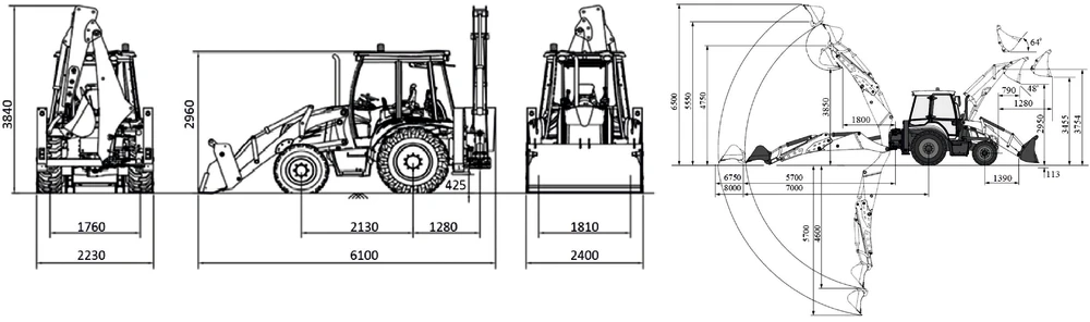 Схема Экскаватор-погрузчик TRM B4X Weichai