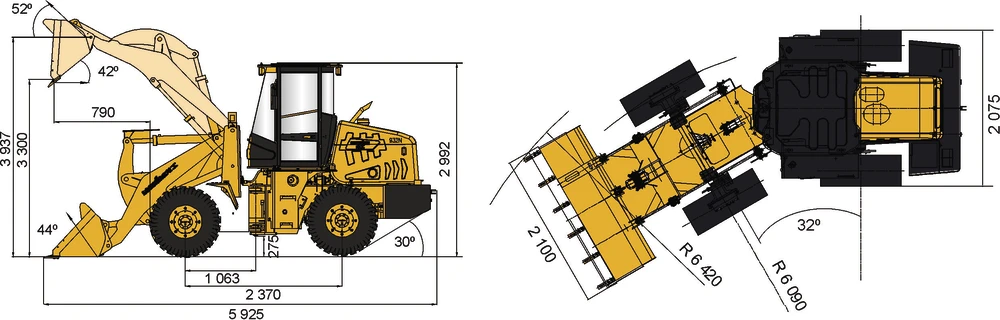 Схема Фронтальный погрузчик Lonking CDM932N AGRI