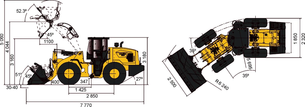 Схема Фронтальный погрузчик Lonking CDM835G