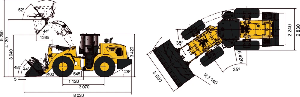Схема Фронтальный погрузчик Lonking CDM853G