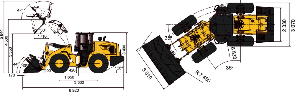Схема Фронтальный погрузчик Lonking ZL50GC AGRI