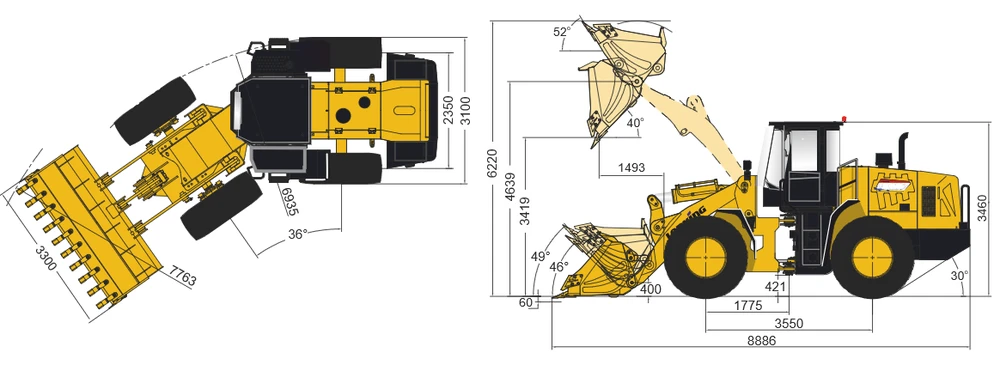Схема Фронтальный погрузчик LONKING LG876N