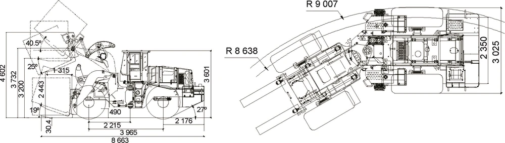 Схема Карьерный вилочный погрузчик Lonking LG863GW