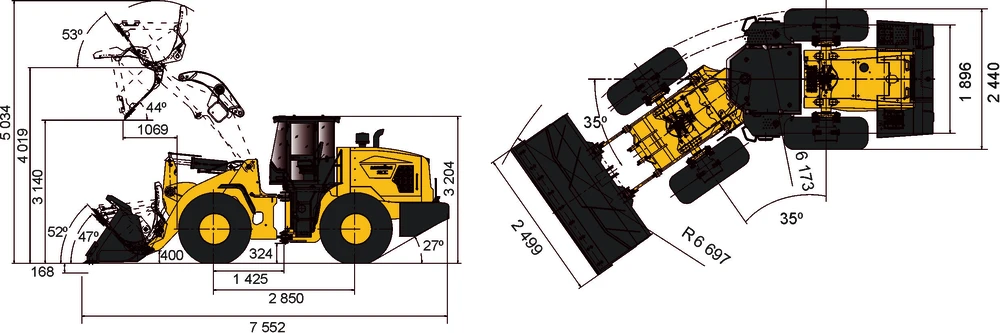 Схема Фронтальный погрузчик Lonking LG833GB AGRI