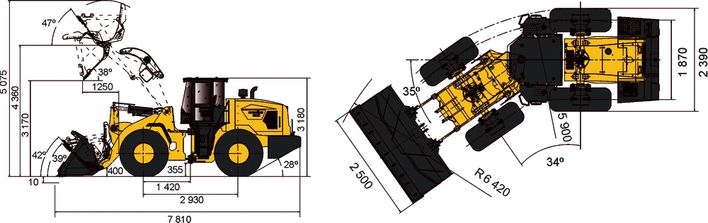 Схема Фронтальный погрузчик Lonking LG833G AGRI