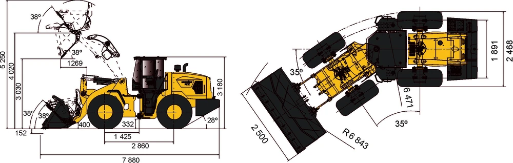 Схема Фронтальный погрузчик Lonking CDM835G AGRI