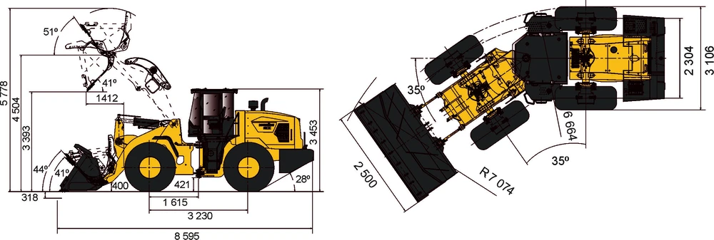 Схема Фронтальный погрузчик Lonking LG855GB AGRI