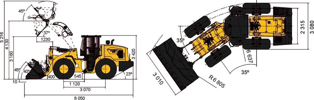 Схема Фронтальный погрузчик Lonking CDM853G AGRI