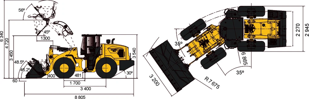 Схема Фронтальный погрузчик Lonking LG863G