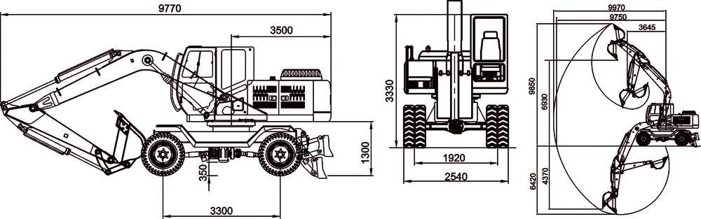 Схема Колесный экскаватор Lonking CDM6225W