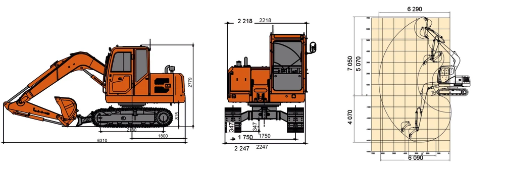 Схема Гусеничный экскаватор Lonking CDM6080