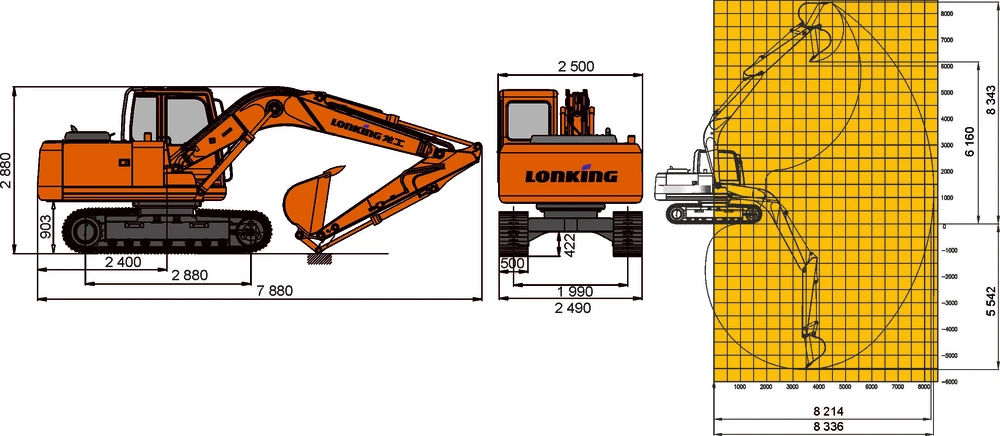 Схема Гусеничный экскаватор Lonking CDM6135
