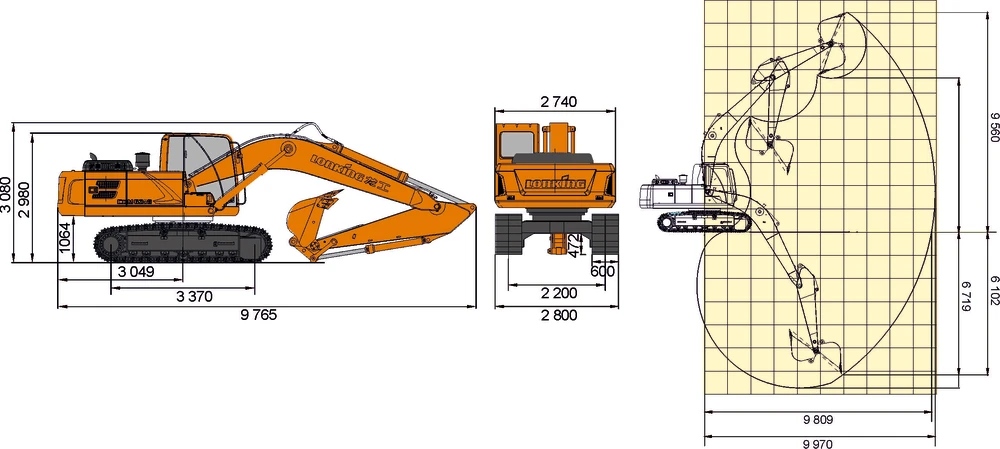 Схема Гусеничный экскаватор Lonking CDM6205