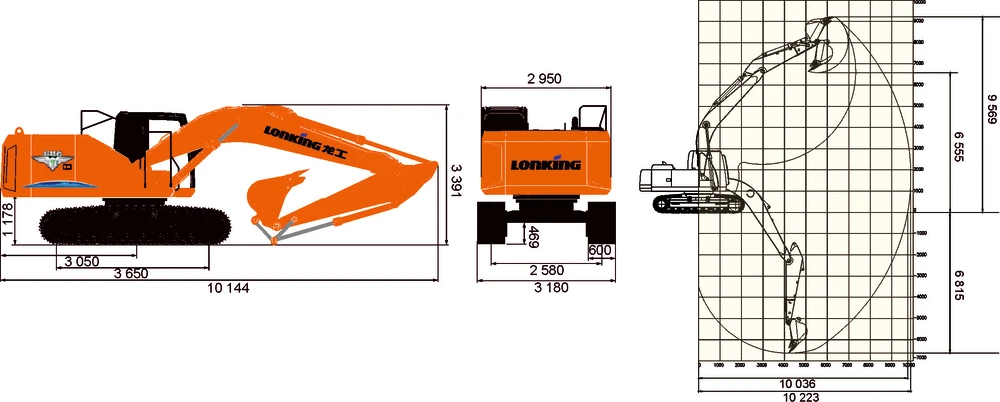 Схема Гусеничный экскаватор Lonking CDM6245