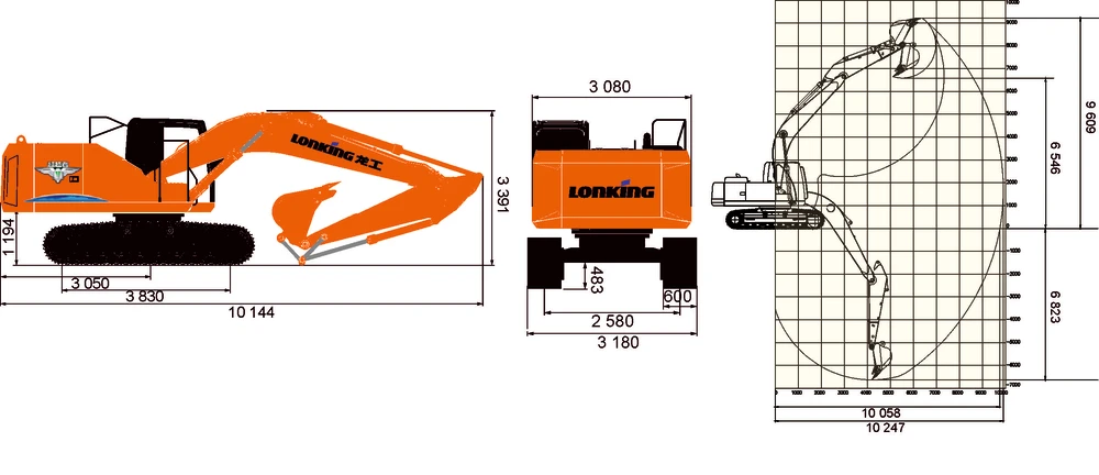 Схема Гусеничный экскаватор Lonking CDM6266