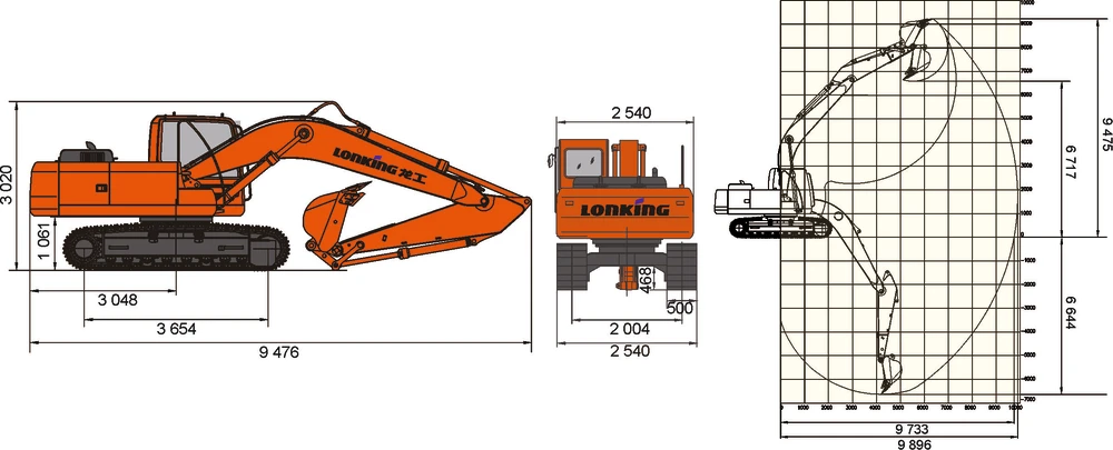 Схема Гусеничный экскаватор Lonking CDM6225N