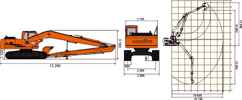 Схема Гусеничный экскаватор Lonking CDM6240