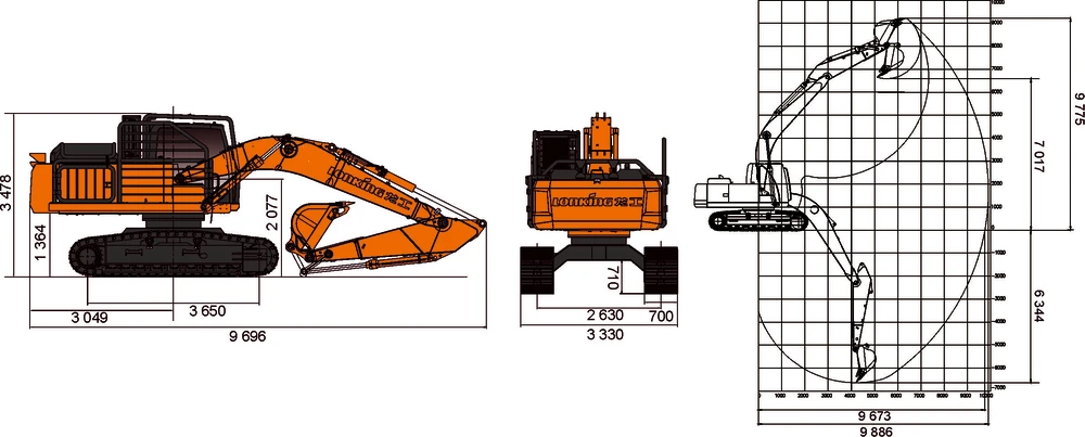 Схема Гусеничный экскаватор Lonking CDM6225H