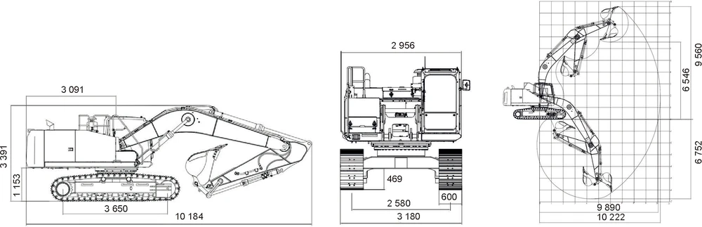 Схема Экскаватор гусеничный одноковшовый Четра Е270