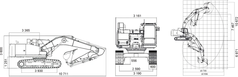 Схема Экскаватор гусеничный одноковшовый Четра Е330