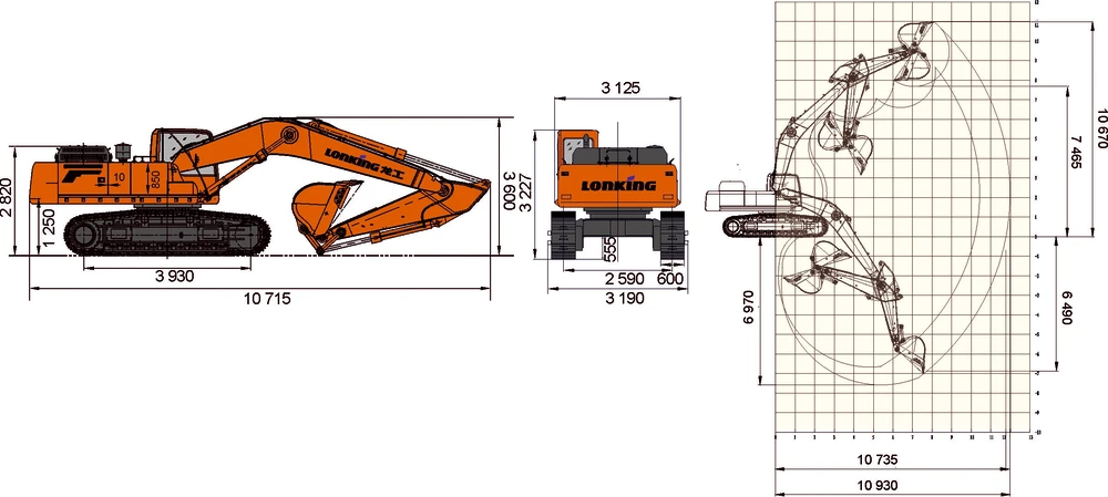 Схема Гусеничный экскаватор Lonking CDM6336