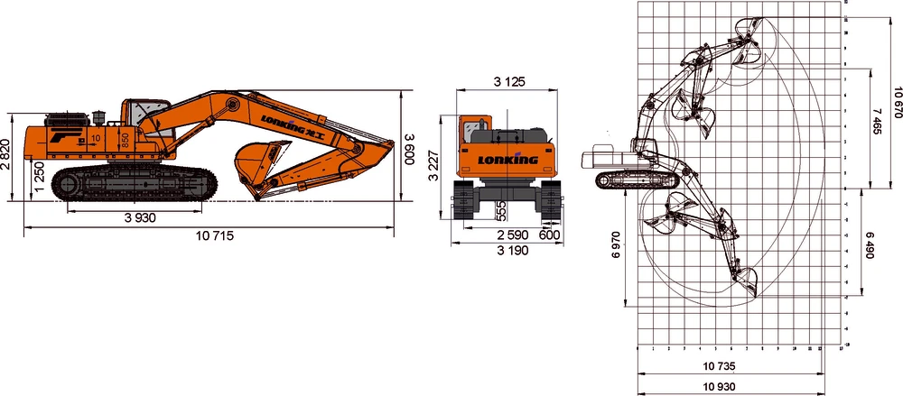 Схема Гусеничный экскаватор Lonking CDM6336C