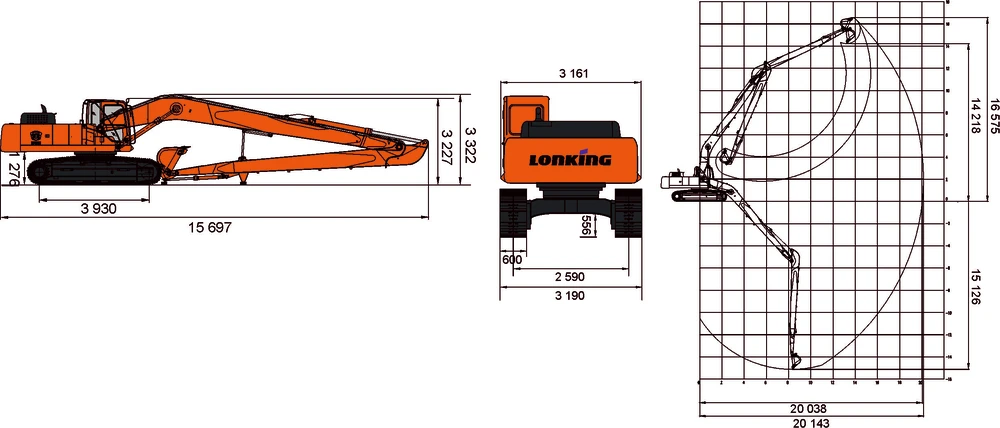 Схема Гусеничный экскаватор Lonking CDM6336LR