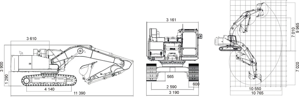 Схема Экскаватор гусеничный одноковшовый Четра Е400