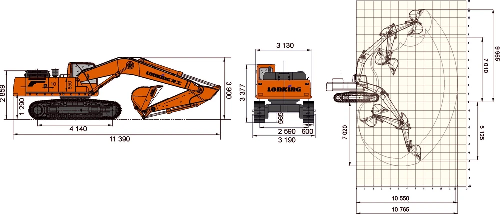 Схема Гусеничный экскаватор Lonking CDM6396
