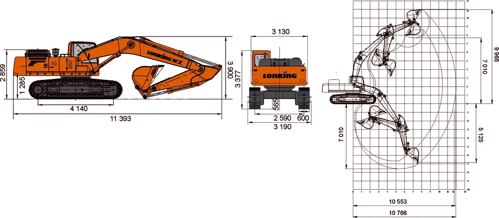 Схема Гусеничный экскаватор Lonking CDM6396C