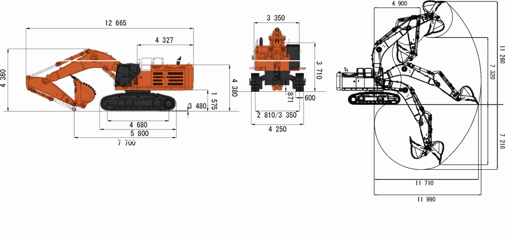 Схема Гусеничный экскаватор Lonking CDM6700F