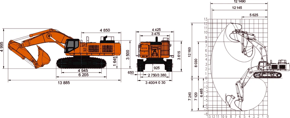 Схема Гусеничный экскаватор Lonking CDM6950