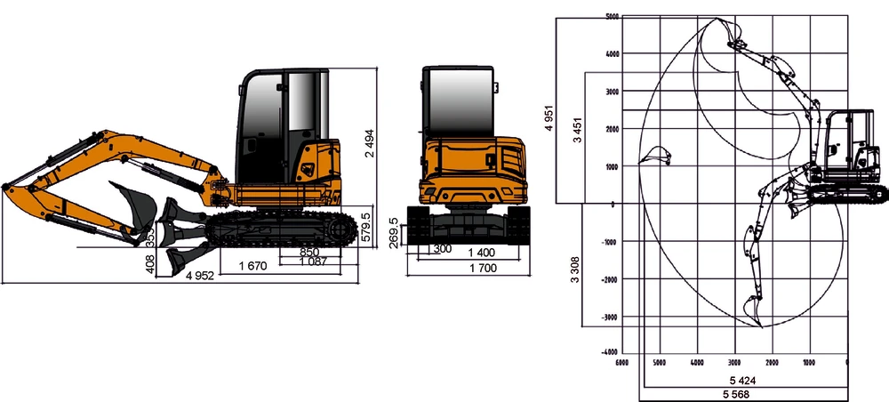 Схема Гусеничный экскаватор Lonking CDM6035