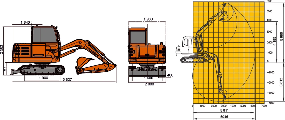 Схема Гусеничный экскаватор Lonking CDM6060U