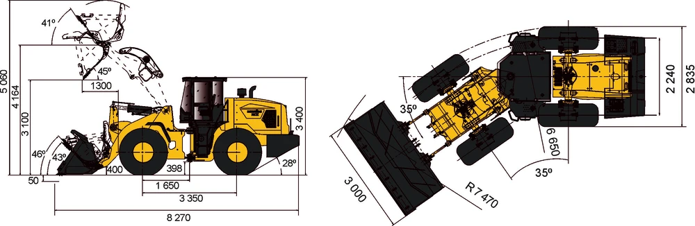 Схема Фронтальный погрузчик Lonking CDM856G